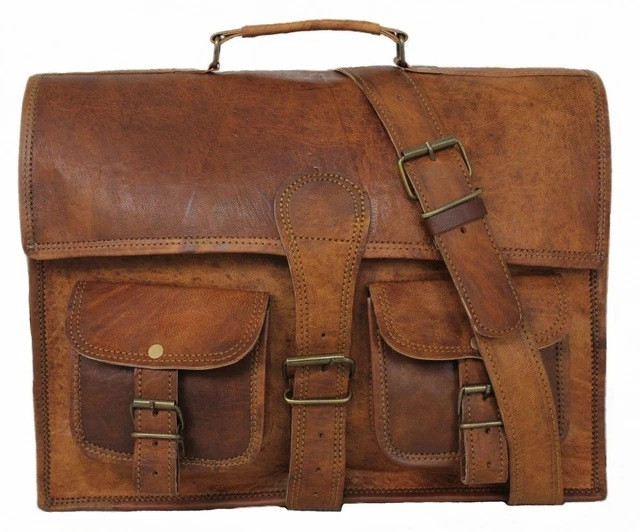 Neuf Homme Vintage Bandoulière Cuir Mallette Sacoche Ordinateur Portable Sac