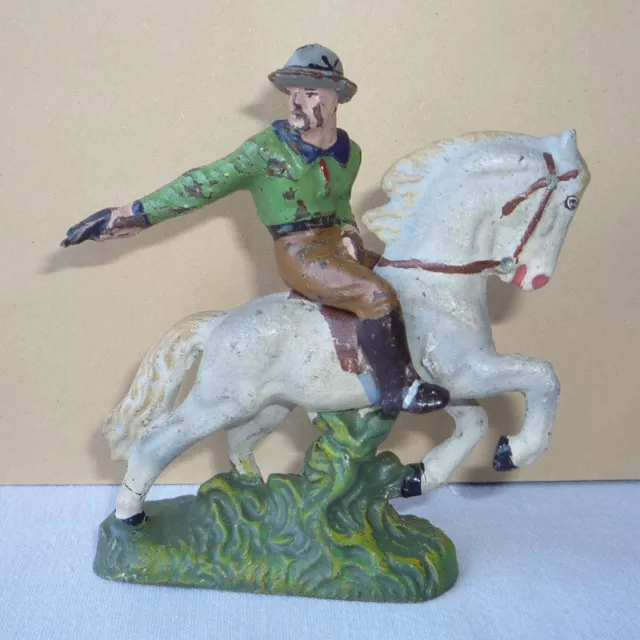 Wildwest - Figur aus Masse : Cowboy zu Pferd von LINEOL (VK) (2)