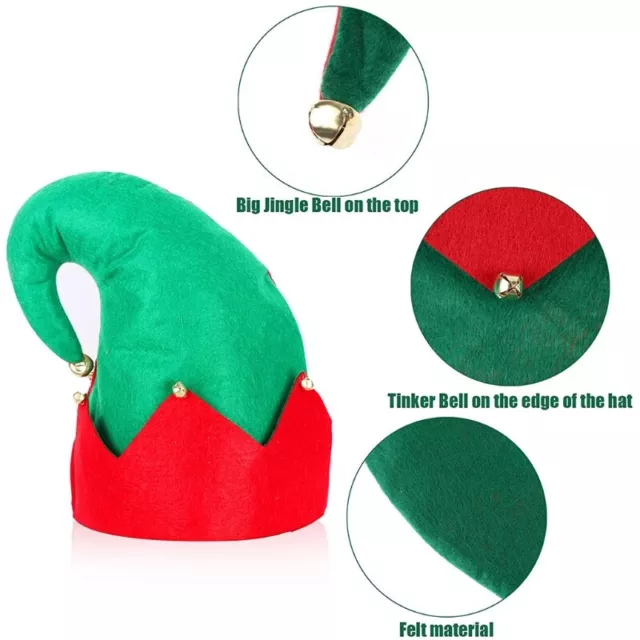 Lightweight Christmas Hats Elf Shoes Socks Prom Dress Up Costume for Adults Kids