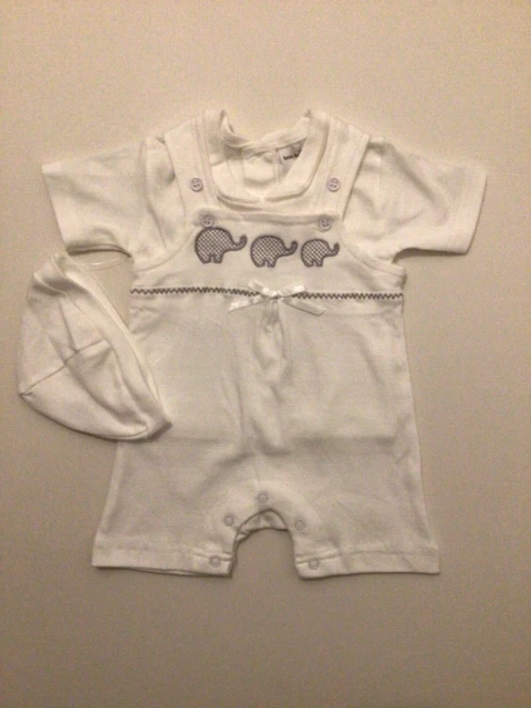 Abbigliamento bambine bambine stile spagnolo 3 pezzi abito elefante nuovo con scatola 0-6 mesi