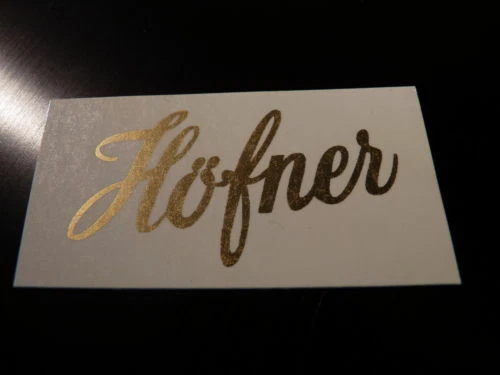 Hofner Guitar Headstock Decal Restoration Waterslide 147g