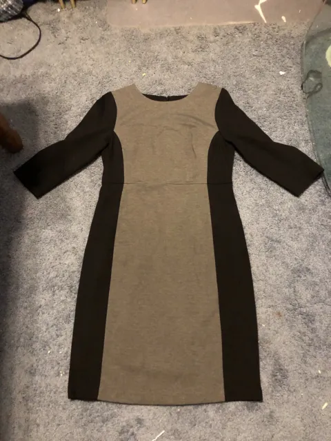 Talbots Gray Color Block Dress Size 10 Rayon Blend