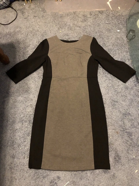 Talbots Gray Color Block Dress Size 10 Rayon Blend