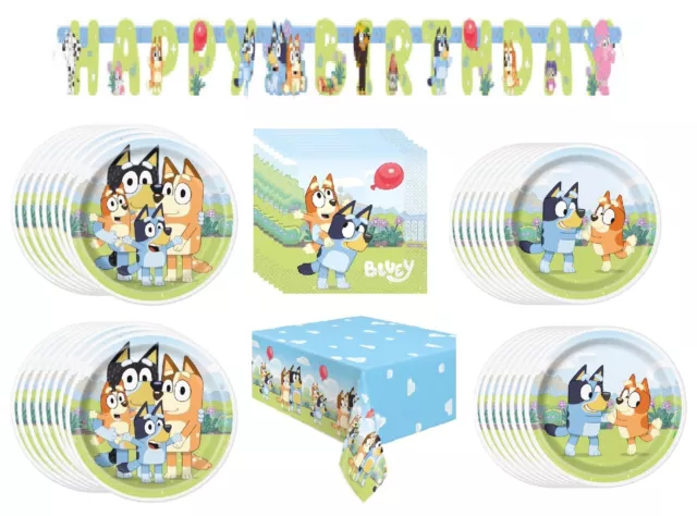Bluey BIRTHDAY PARTY DECORATION TABLE CLOTH LOLLY LOOT BAG PLATE