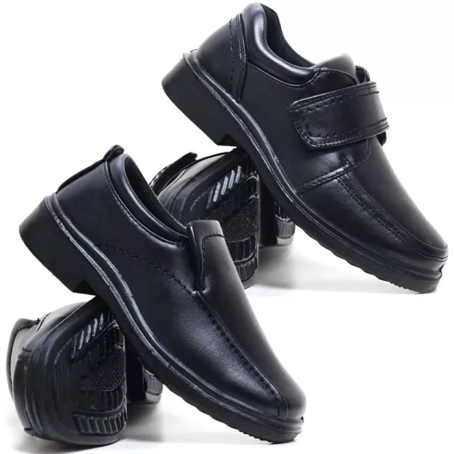 Boys Faux Leather School Shoes Kids Smart Wedding Formal Back To School Shoes