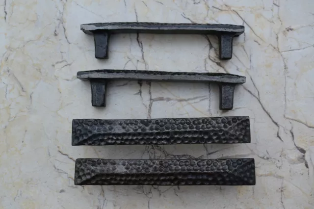 Vintage Cast Iron Rustic Barn Door Handle Cabinet Dresser Gate Handle Pull 4 Pcs