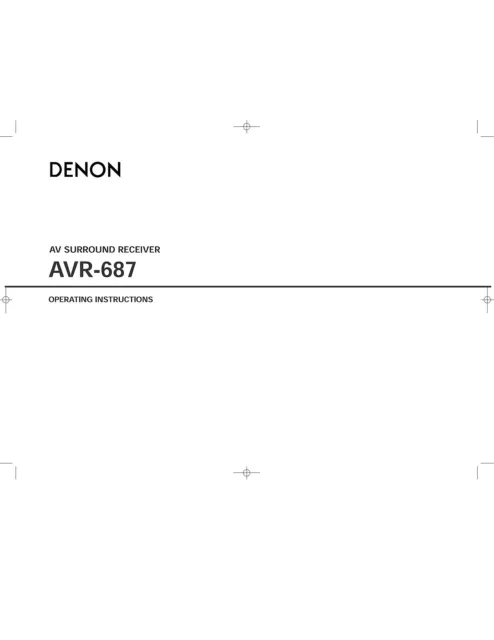 Denon AVR-687 AV Receiver Owners Manual