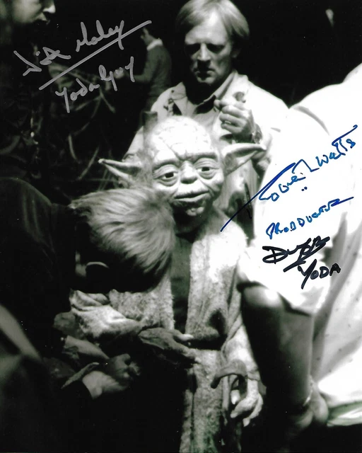 Star Wars Robert Watts, Deep Roy and Nick Maley, Yoda Multi Signed 10 x8 Photo