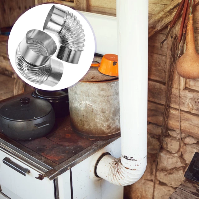 Tubo de chimenea manguera exterior estufa de metal tubería de chimenea 2 piezas