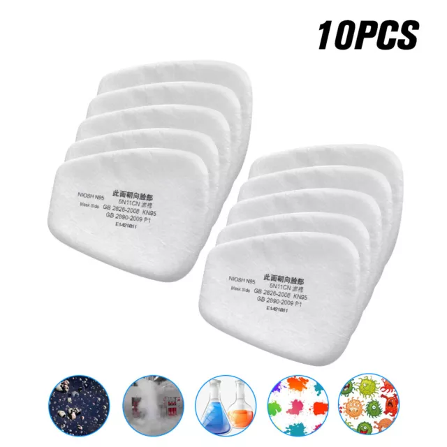 10pcs/set 5N11 Cotton Filter Replacement Filters For 6200 6800 7502 Respirator