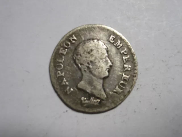 Rare Quart De Franc An 12  A, Napoléon Empereur PJ Tiolier, Argent