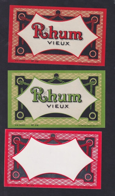 Ancienne étiquette RHUM NEGRO Alais St Guidon old french label
