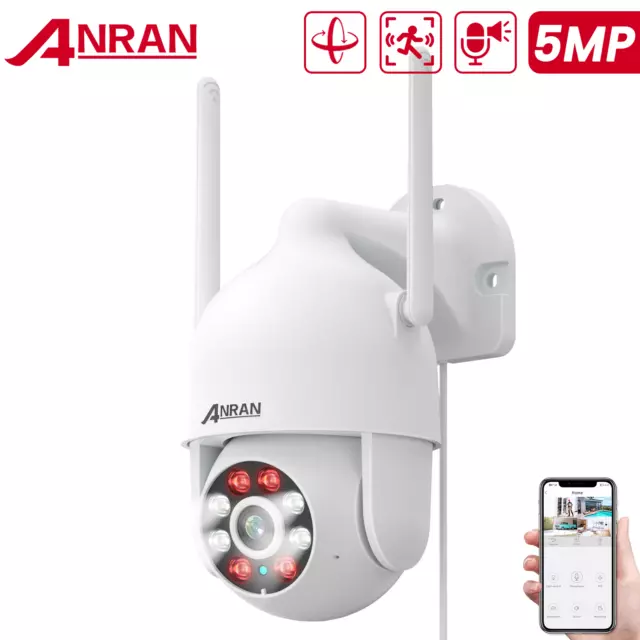 ANRAN Home Security System Outdoor Wireless 2Way Audio CCTV 5MP 2way Audio PTZ