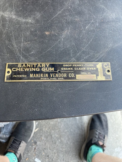Scoopy Manikin Vendor Marquee Brass Embossed Plate repop