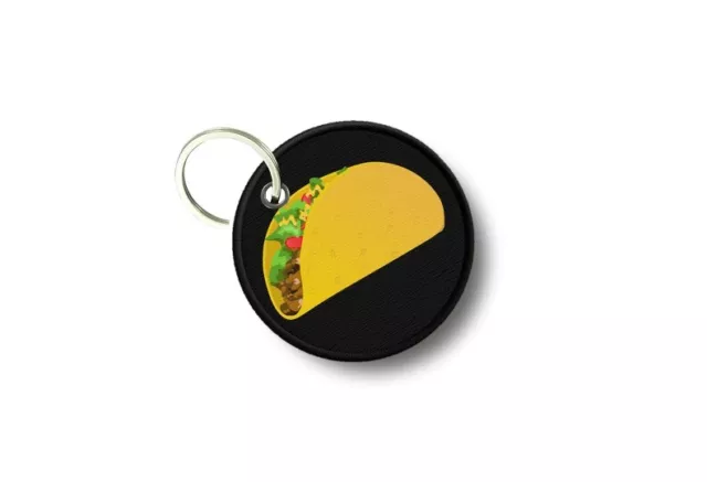 Porte cles clé clefs rond imprime double face tacos kebab sandwich