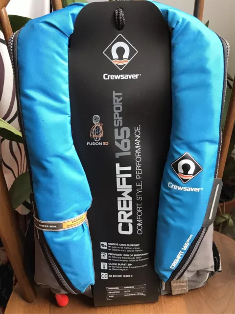 Crewsaver Crewfit Sport Harness Auto Lifejacket 165N Blue Uni Adult NEW + TAGS