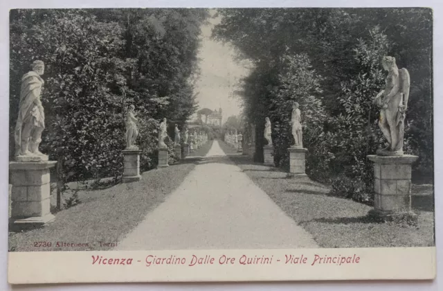 Cartolina Vicenza giardino Quirini viale Veneto paesaggistica T10