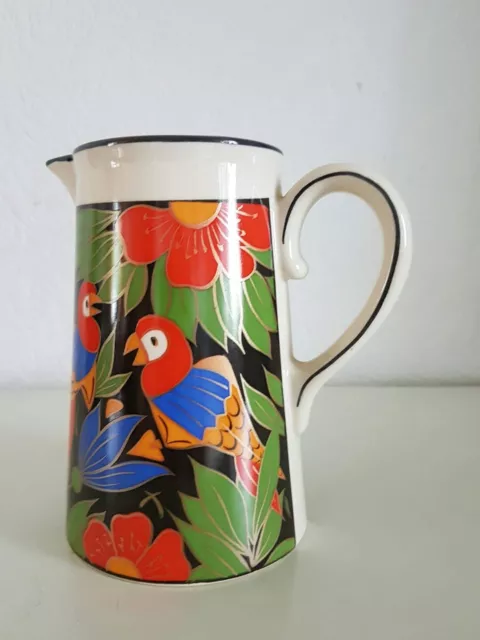 Milchkrug/ Saft Krug, Papageien - Zeller Keramik, neuwertig (d14)