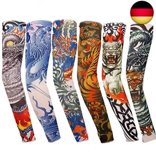 Tattoo Ärmel, Vordas 6 Stück Tatoo Armstrümpfe Arm Tattoo Strumpf Tattoo Ar