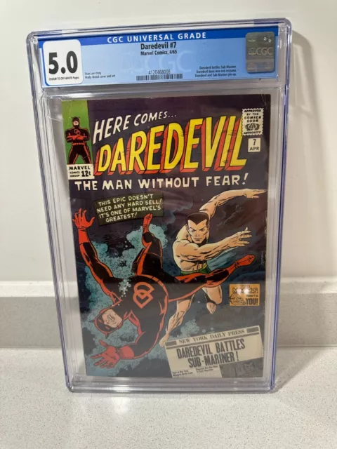 Daredevil #7 1st Red Suit Costume! 4/65 CGC 5.0 Cream to Off-White Pages