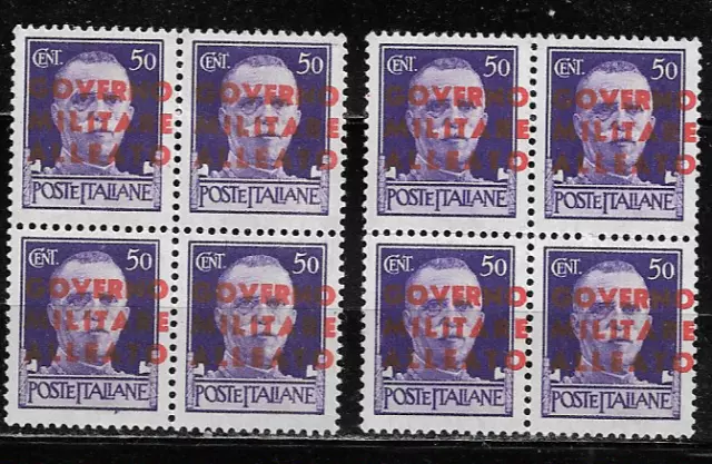 Italy 1955 King Victor Emmanuel 50C Mint Block 8x MNH Stamp STA-8-588