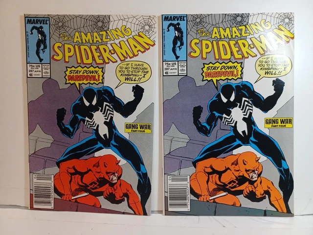 THE AMAZING SPIDER-MAN #287 LOT of 2 APRIL 1987 GANG WAR MARVEL COMICS GROUP