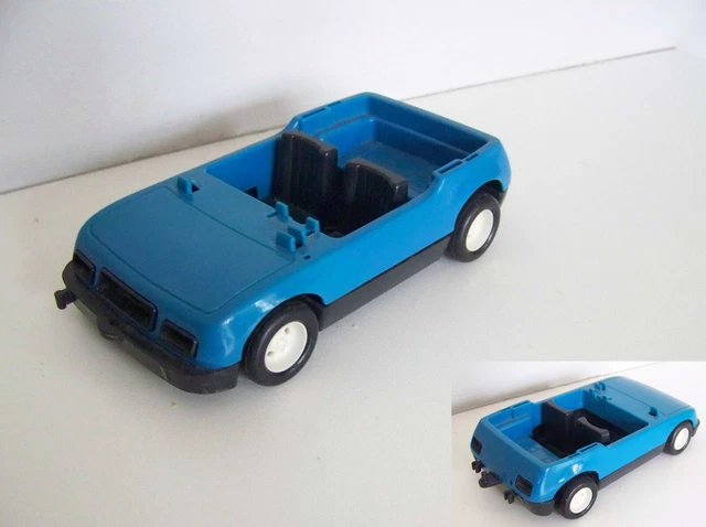 PLAYMOBIL (25c04) VEHICULES - Voiture Bleue Vintage 3210 (En l'état)
