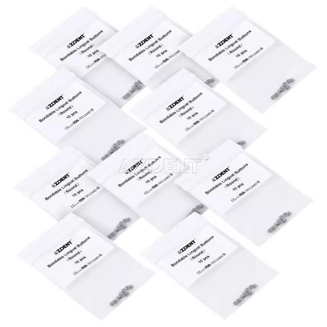 Dental Orthodontic Metal Material Round Mesh Base Bondable Metal Lingual Button