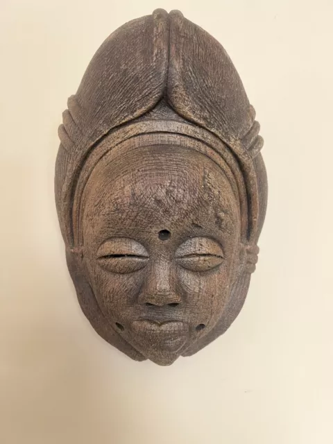 Punu Maiden Spirit Mask Mukudji  Gabon African 11" X 7.50"