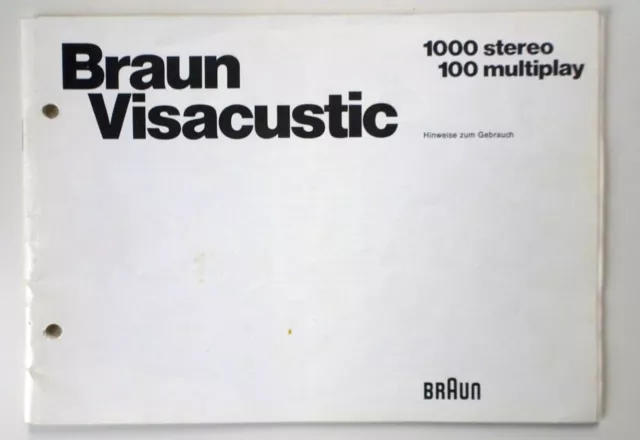 BDA "Braun Visacustic 1000 - Hinweise zum Gebrauch"