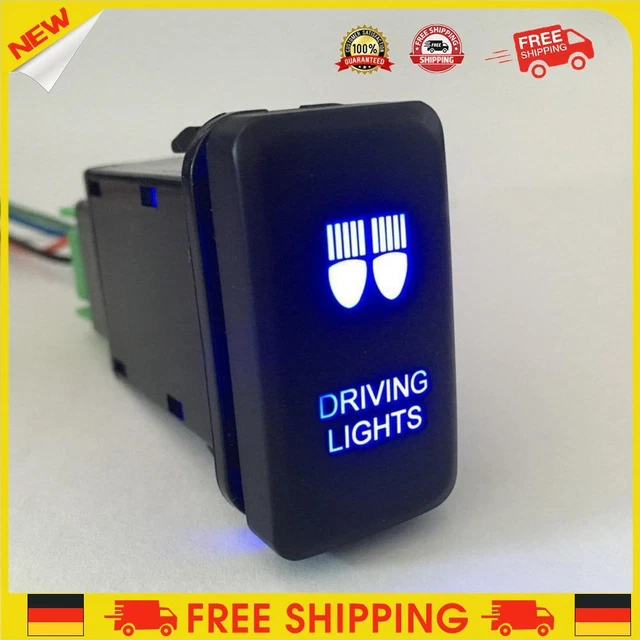 ❥ 12 V-24 V interruttore rocker SPST pulsante di accensione luci blu accensione/cambio singolo