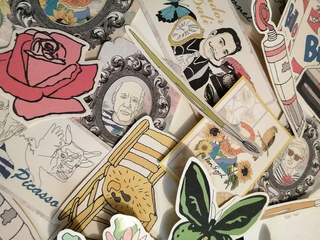 Artist stickers, Andy Warhol, Salvador Dali and Picasso for your laptop, journal