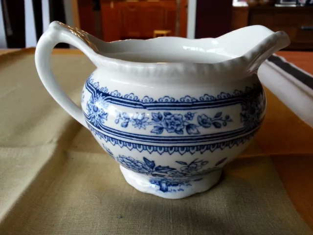 Vintage ENOCH WOOD & SONS BLUE DORSET COFFEE CREAMER ANTIQUE WARE ENGLAND