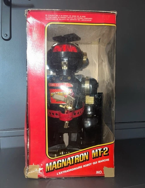 Jouet robot Magnatr MT-2 vintage des années 1980 - Noir et or