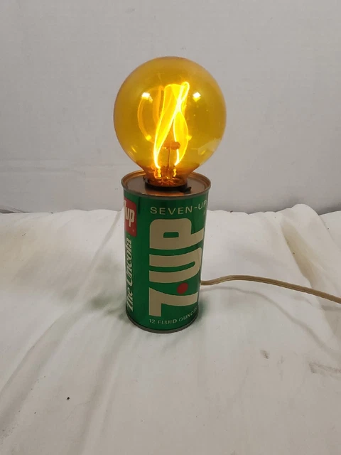 Vintage 1970's 7up Full Sized Can Light Original Bulb Works RARE TESTED WORKS