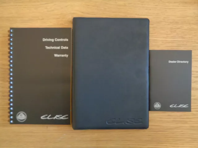 Lotus Elise Owners Handbook Manual and Wallet