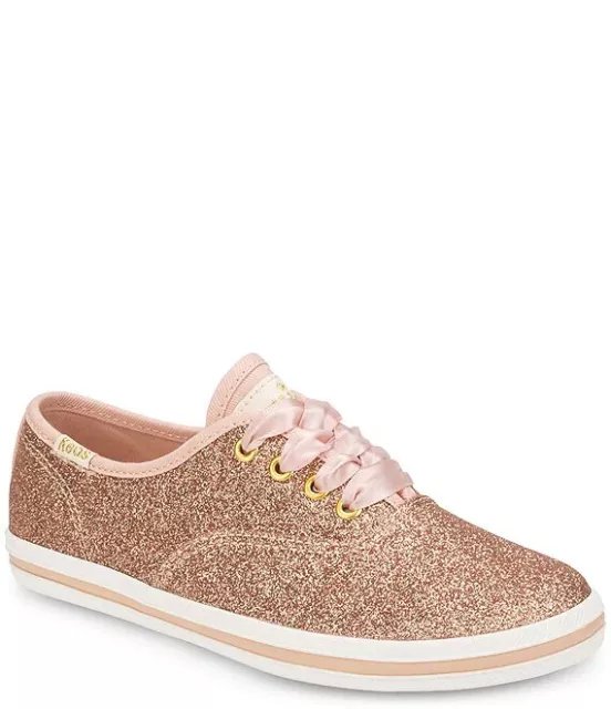 NEW Keds x Kate Spade Sizes 5.5, 6 Youth Girls Glitter Sneakers - Rose Gold