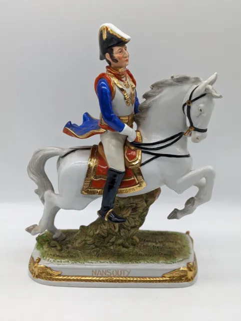 Scheibe Alsbach Porcelain Figure Napoleonic Kister Soldier Nansouty Horseback 2
