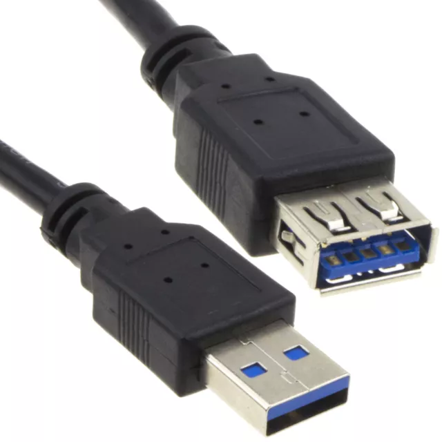 2m USB 3.0 24AWG Alta Velocidad Cable Alargador Tipo Macho A a Hembra Negro