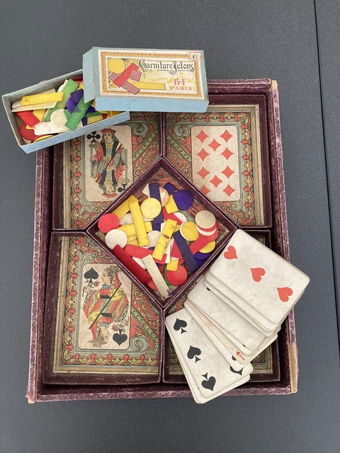 Jeu De Cartes Ancien Nain Jaune - France, Vers 1910 - Bois, 3 Joueurs