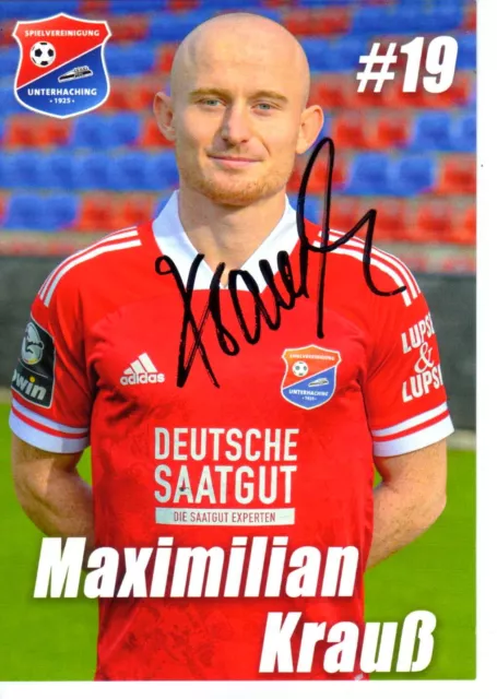 Maximilian Krauß SpVgg. Unterhaching 2020-2021 Autogrammkarte handsigniert