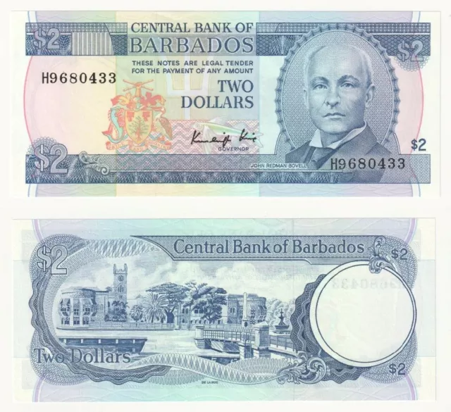 BARBADOS 2 Dollars Banknote (1986) P.36 - UNC