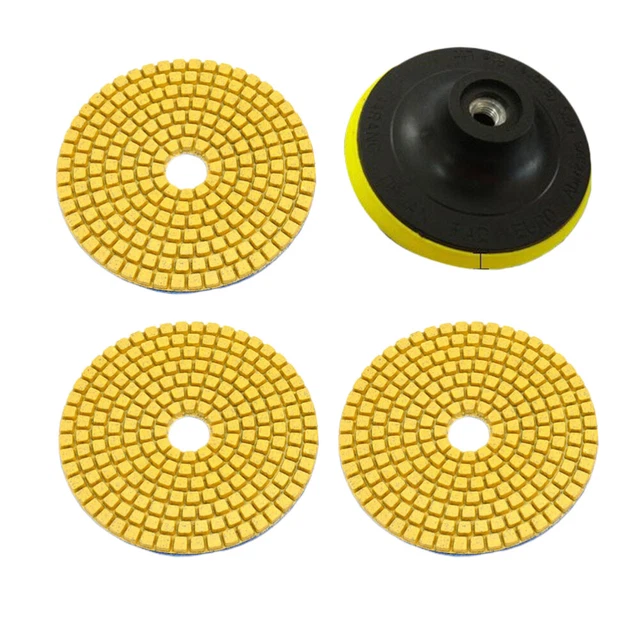 3pcs 4 pouces 50 grits de polissage diamant / sec avec tampon de