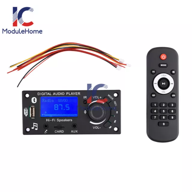 12V LCD MP3 Decoder Board Bluetooth 5.0 FM Audio Module WMA WAV + Remote Control