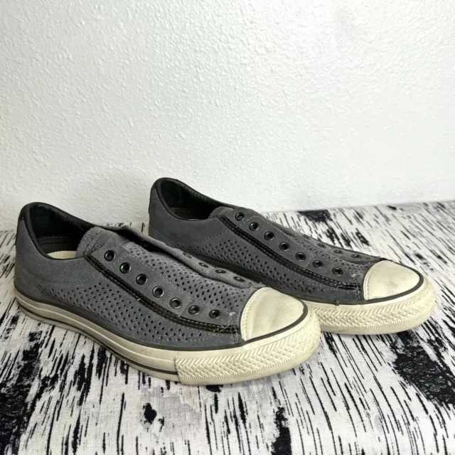 Converse X John Varvatos Gray Suede Shoes Low Top Slip On Sneakers Women’s 9.5