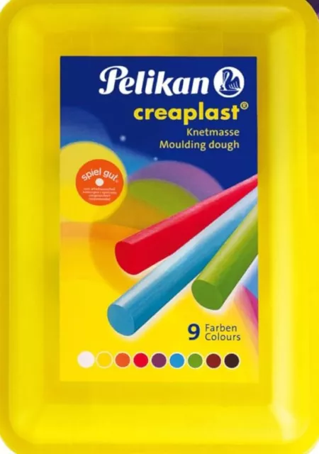 Pelikan Plastilin Knete Creaplast 14-Set 9 Farben Kräftige Farben Schulbox Gelb