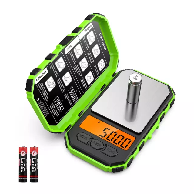 200G/0.01G Digital Pocket Scale, Mini, Jewelry, LCD, Tare, Calibration, Green