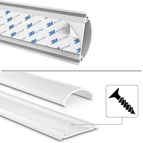 Hama Chemin de câble (en PVC, semi-circulaire, 100 x 7 x 2,1 cm) Blanc 3