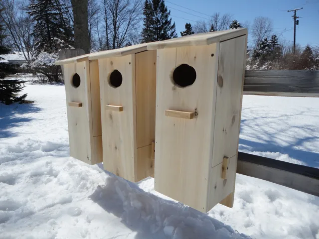 3-pack split door Wood duck nest box (white cedar)