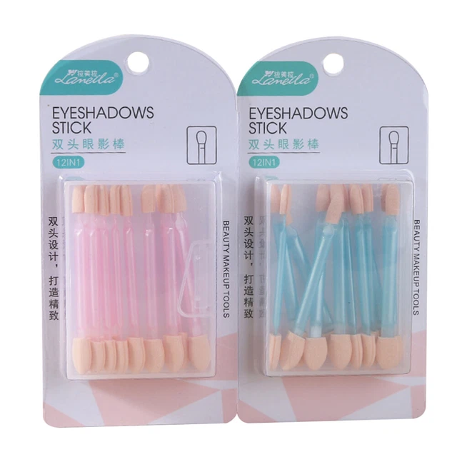 12PCS Einweg Kosmetische Pinsel Lidschatten Make-Up Applikator